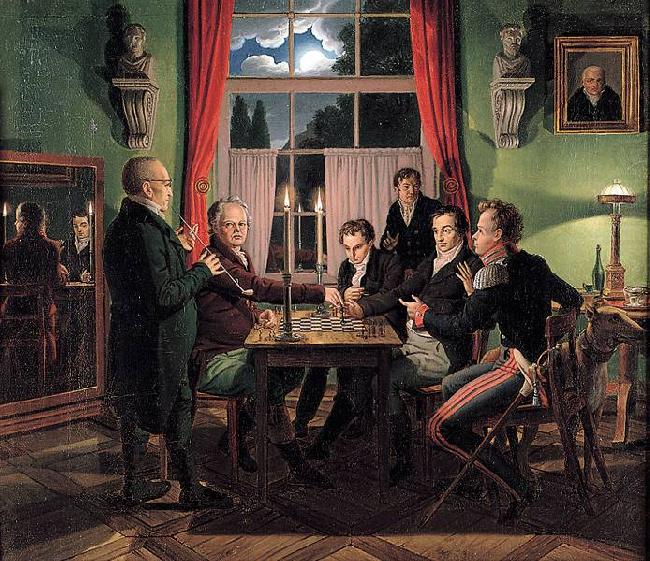 Johann Erdmann Hummel Die Schachpartie china oil painting image